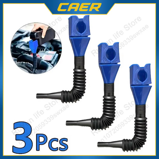 1/3Pcs Motorcycle Refueling Funnel Telescopic Car Engine Oil Gasoline Filter Transfer Foldable Plastic Funnels Auto Accessories