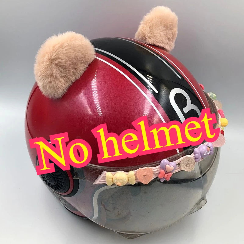 Helmet Accessories Cute Cat Ear Motorcycles Electric Bikes Skiing Playful Suitable For Girls And Children Helmets Decoration