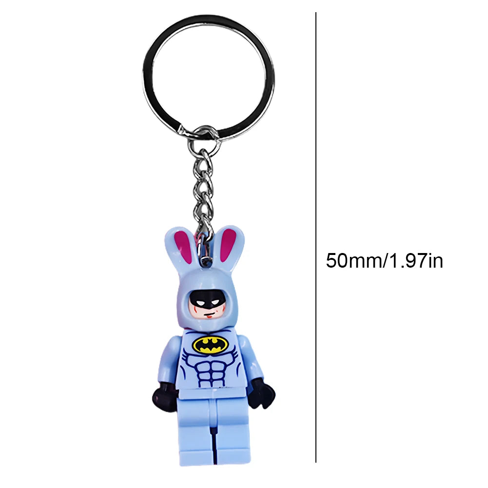 Motorcycle Keychain Cute Cartoon Character Keychain Toy Superhero Pendant Fashionable Bag Accessories Children's Surprise Gift