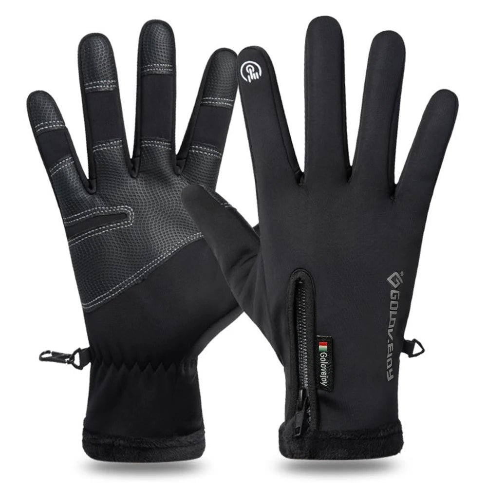 Motorcycle Gloves Winter Thermal Fleece Lined Winter Cold-proof Full Finger Military Glove Waterproof Riding Accesso