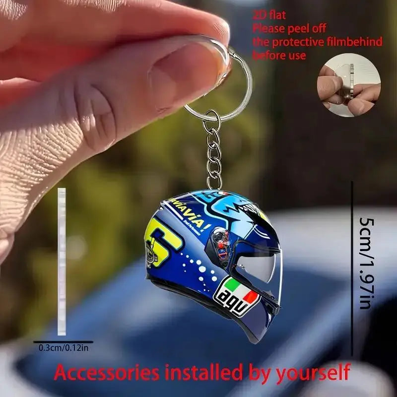 Fashion Motorcycle Helmet Keychain Accessories Bag Charms Motorcyclist Knight Car Keychains Keyrings Jewelry Fans Gift