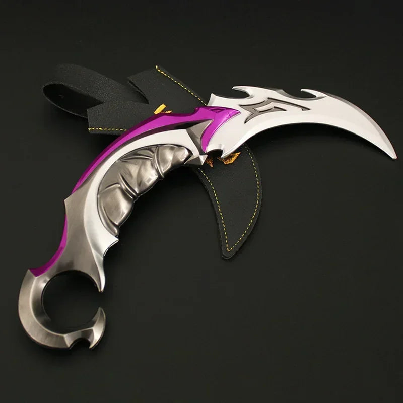 Valorant Weapon Melee Reaver Ep Karambit Knife Update 22cm Metal Game Peripheral Sword Weapon Model Train Toys Boy Birthday Gift