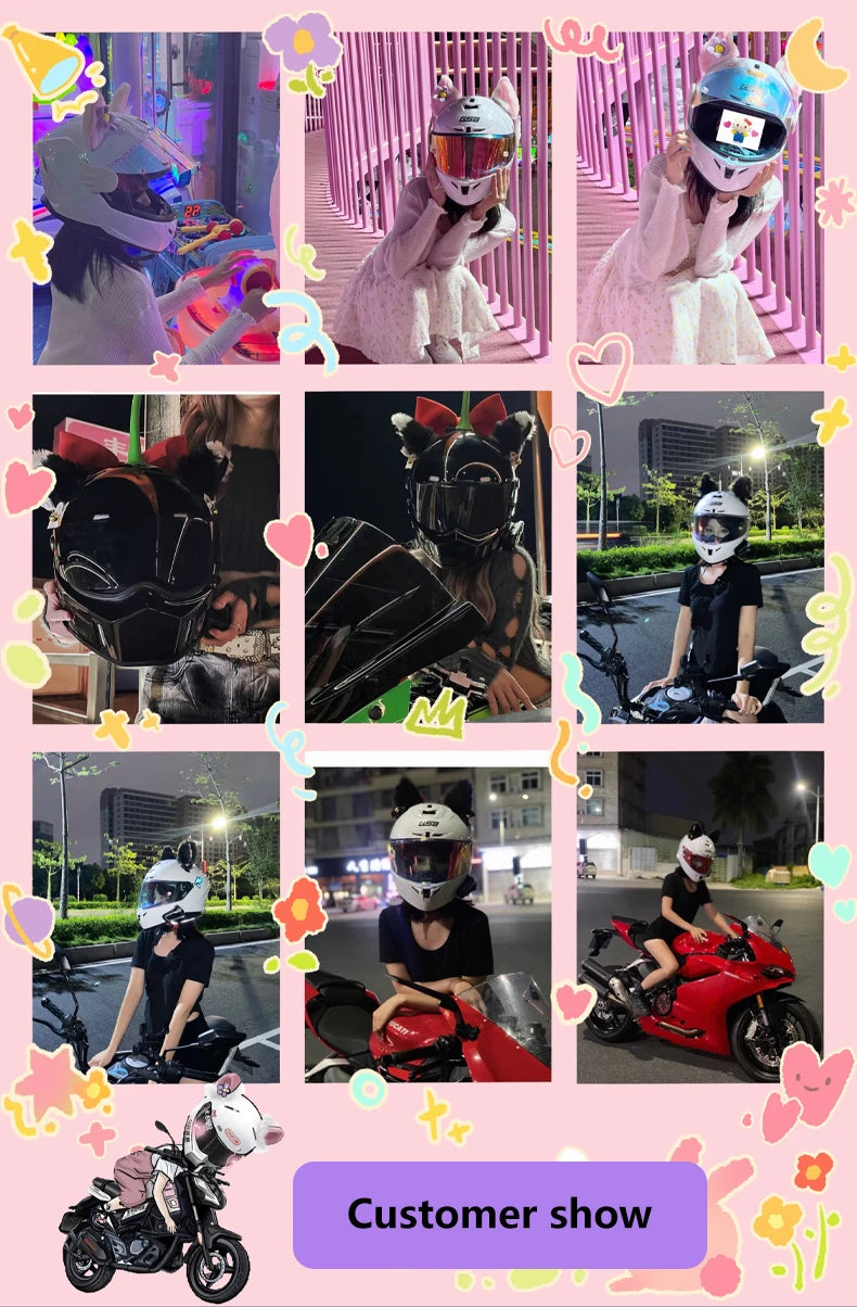 Helmet Accessories Cute Cat Ear Motorcycles Electric Bikes Skiing Playful Suitable For Girls And Children Helmets Decoration