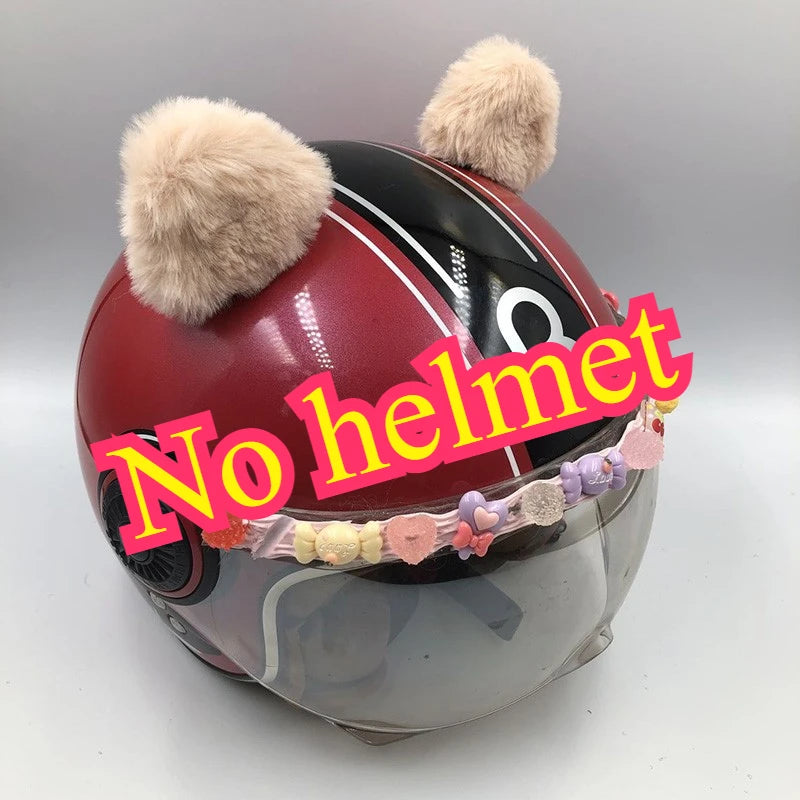 Helmet Accessories Cute Cat Ear Motorcycles Electric Bikes Skiing Playful Suitable For Girls And Children Helmets Decoration
