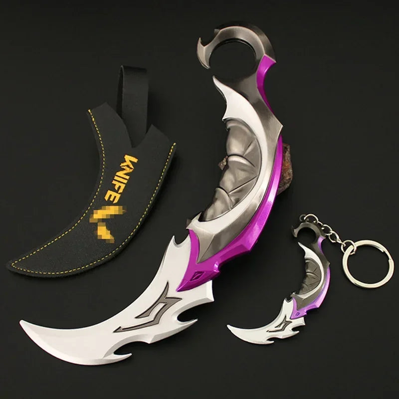 Valorant Weapon Melee Reaver Ep Karambit Knife Update 22cm Metal Game Peripheral Sword Weapon Model Train Toys Boy Birthday Gift