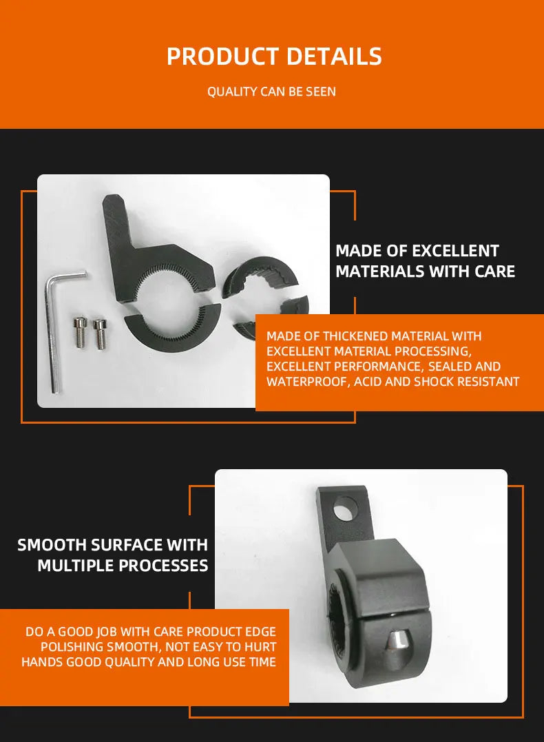 Motorcycle Spotlights Brackets Tube Clamp Mount Kit Adjustable Fog Light Auxiliary Lamp Bumper Clamps Hold Motorbike Accessories