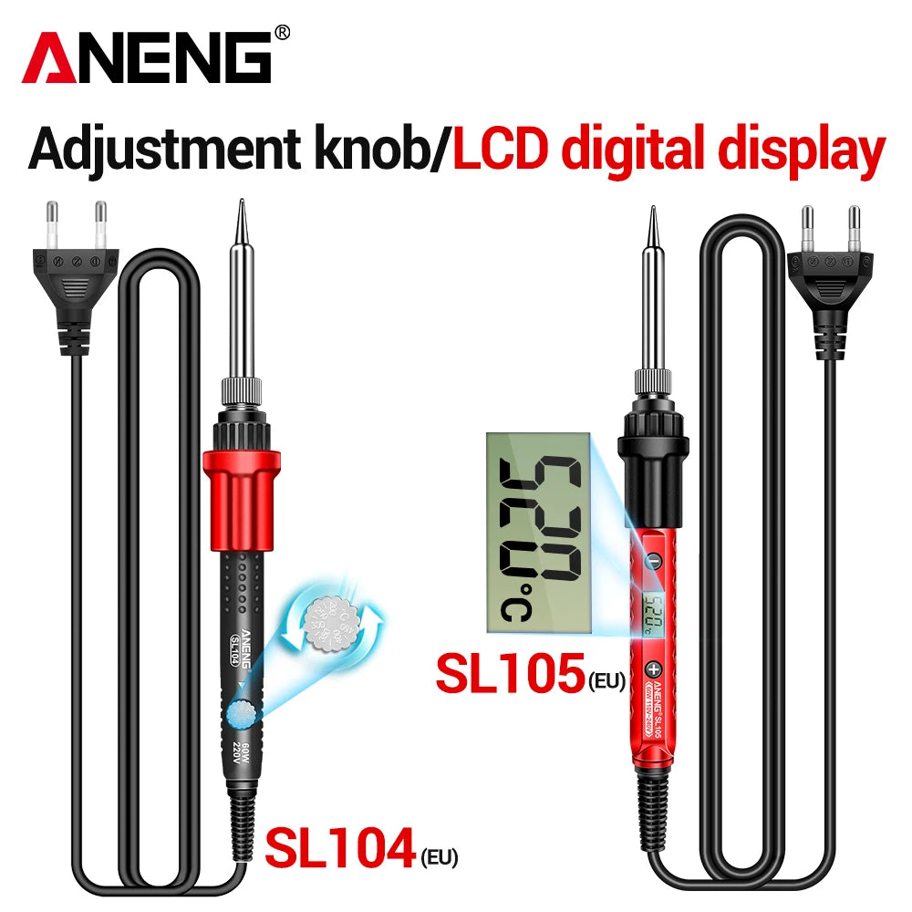 ANENG Electric Soldering Iron SL105 Digital Display Adjustable Temperature SL104 Adjustment Knob Portable Kit Weld Solder Repair