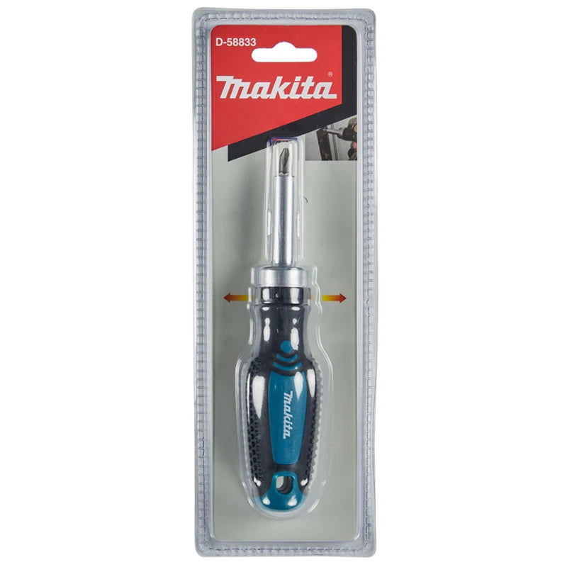 Makita D-58833 Ratchet Magnetic Screwdriver Bit Replaceable Positive Negative Non-slip Multifunctional Easy Carry Hand Tools