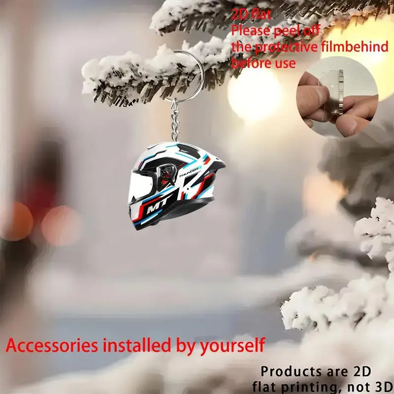 Fashion Motorcycle Helmet Keychain Accessories Bag Charms Motorcyclist Knight Car Keychains Keyrings Jewelry Fans Gift