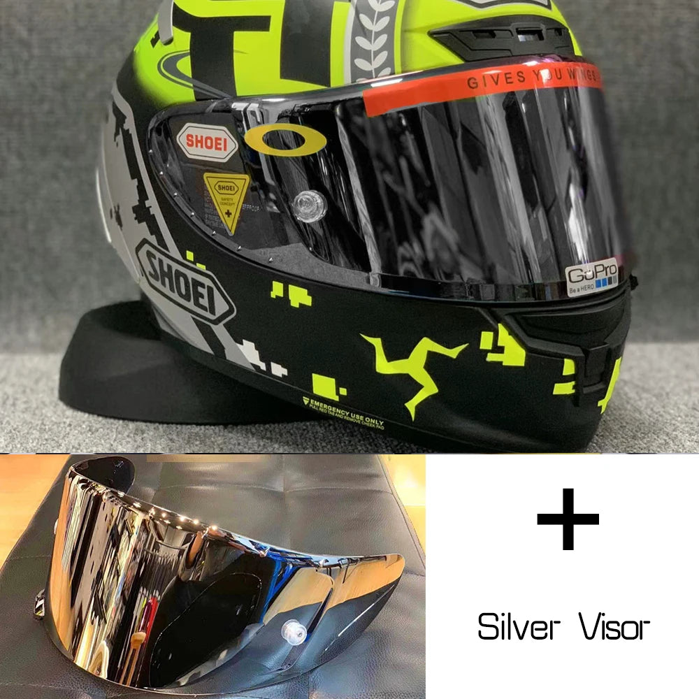 Motorcycle helme Full Face X14 isle of man TT X-Sprit  green  Motocross Racing Motobike Riding Helmet Casco De Motocicleta