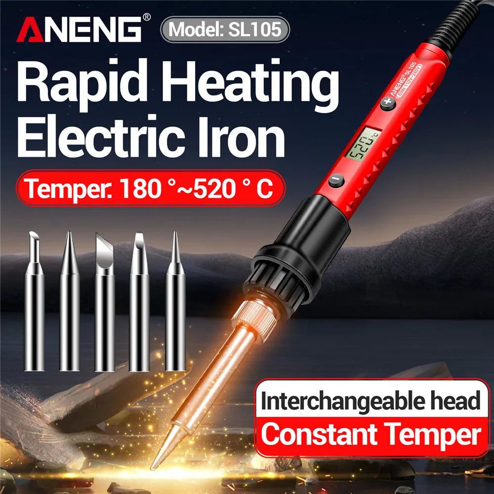 ANENG Electric Soldering Iron SL105 Digital Display Adjustable Temperature SL104 Adjustment Knob Portable Kit Weld Solder Repair