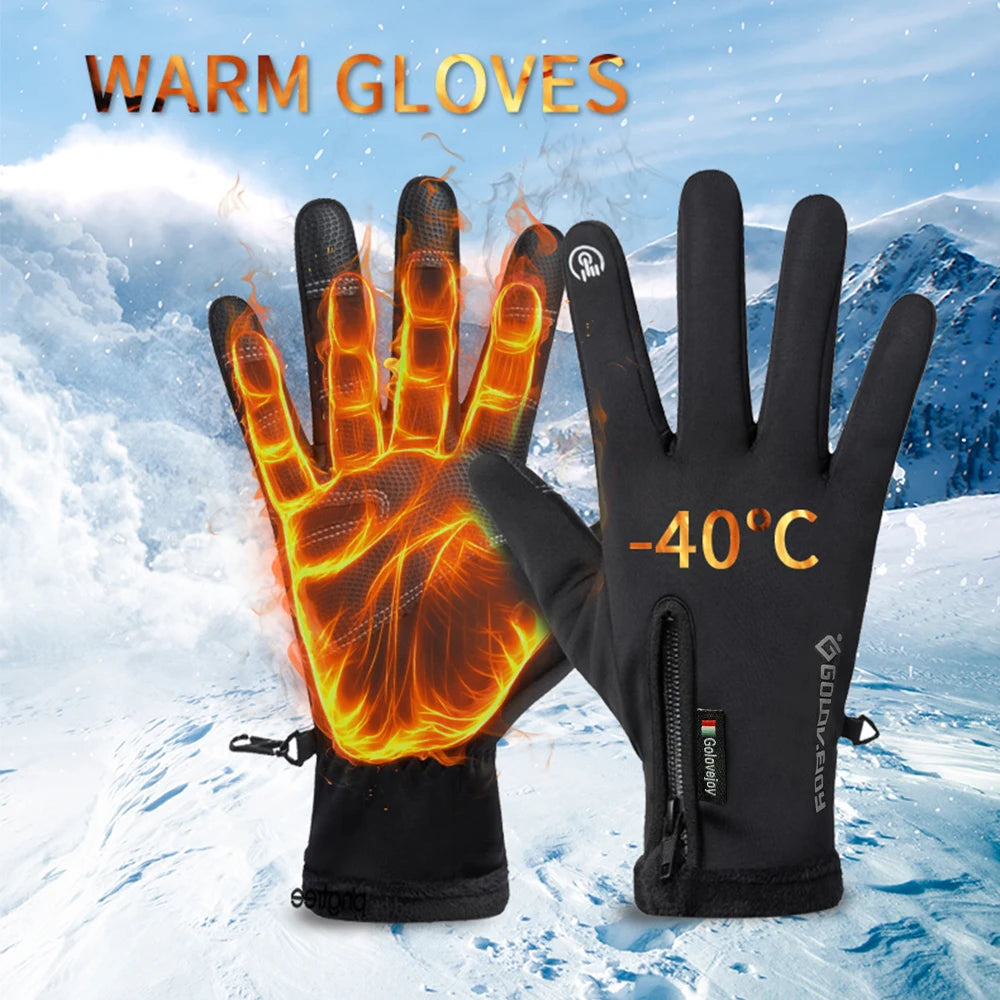 Motorcycle Gloves Winter Thermal Fleece Lined Winter Cold-proof Full Finger Military Glove Waterproof Riding Accesso