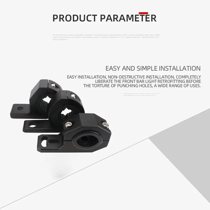 Motorcycle Spotlights Brackets Tube Clamp Mount Kit Adjustable Fog Light Auxiliary Lamp Bumper Clamps Hold Motorbike Accessories