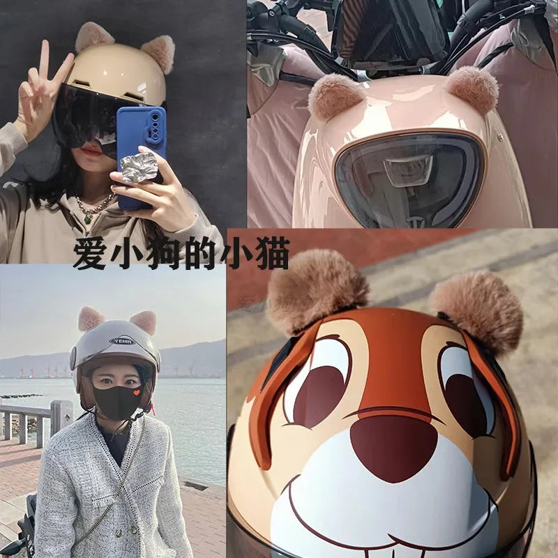 Helmet Accessories Cute Cat Ear Motorcycles Electric Bikes Skiing Playful Suitable For Girls And Children Helmets Decoration