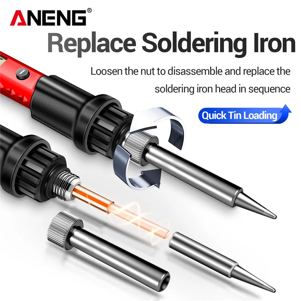 ANENG Electric Soldering Iron SL105 Digital Display Adjustable Temperature SL104 Adjustment Knob Portable Kit Weld Solder Repair
