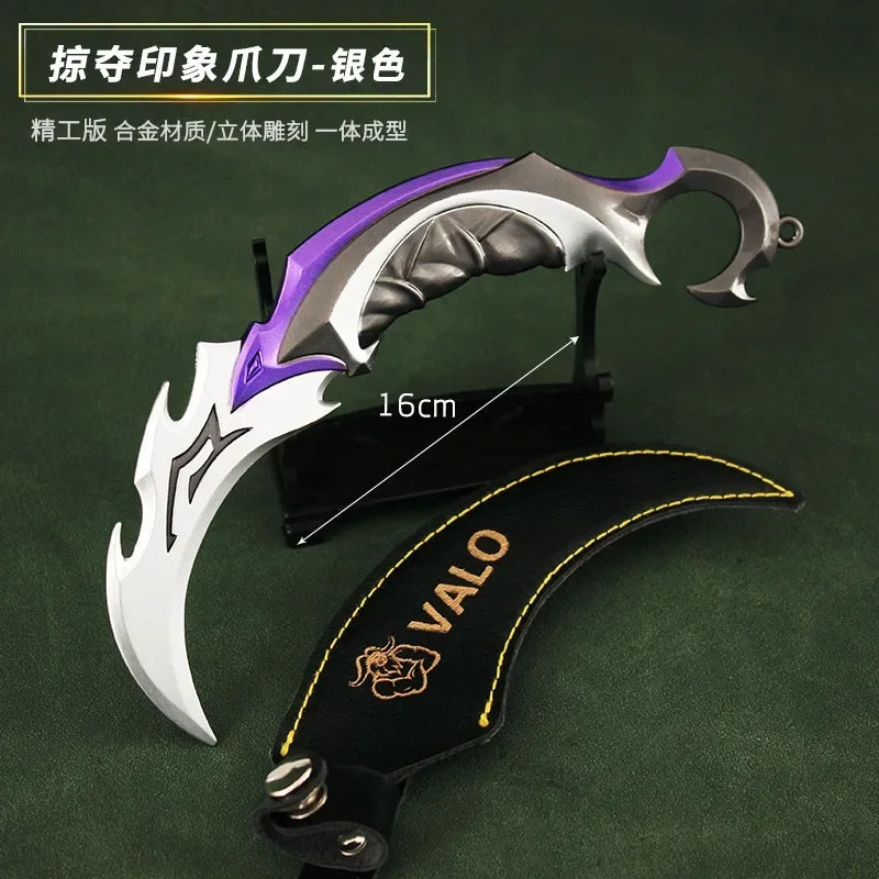 Valorant Weapon Melee Reaver Ep Karambit Knife Update 22cm Metal Game Peripheral Sword Weapon Model Train Toys Boy Birthday Gift