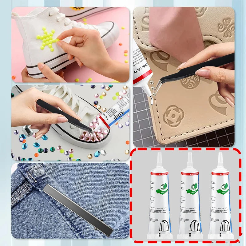 15/60ml Strong Fabric Glue Quick Dry Fabric Patching Glue Transparent Fabric Repair Seam Adhesive Waterproof Fabric Sewing Glue