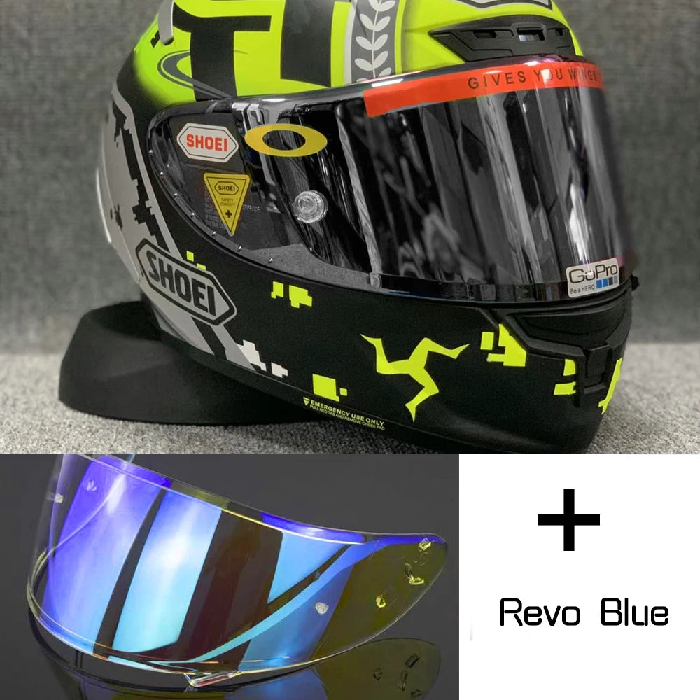 Motorcycle helme Full Face X14 isle of man TT X-Sprit  green  Motocross Racing Motobike Riding Helmet Casco De Motocicleta