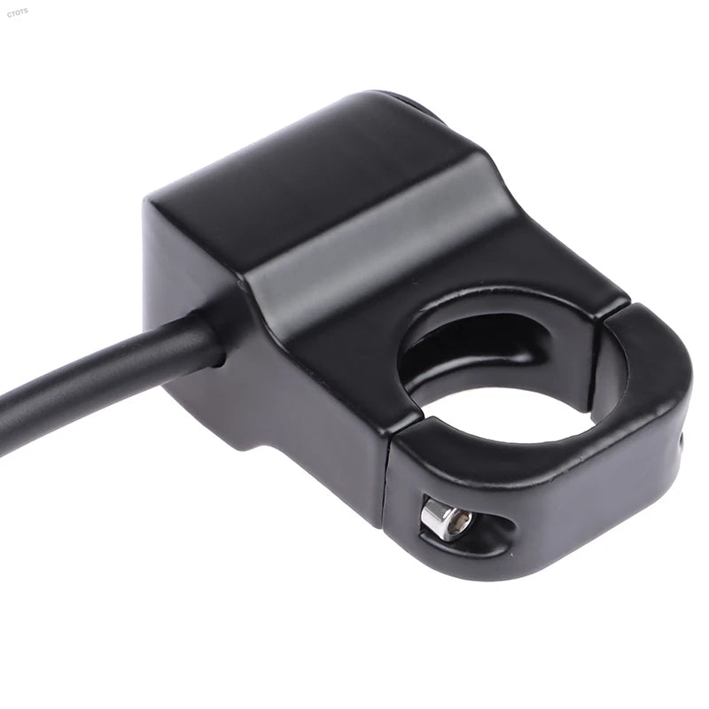 Motorcycle Handlebar Headlight ON/OFF Switch Scooter ATV Aluminum Alloy 2-Wire Black Light Waterproof Switchs 12V