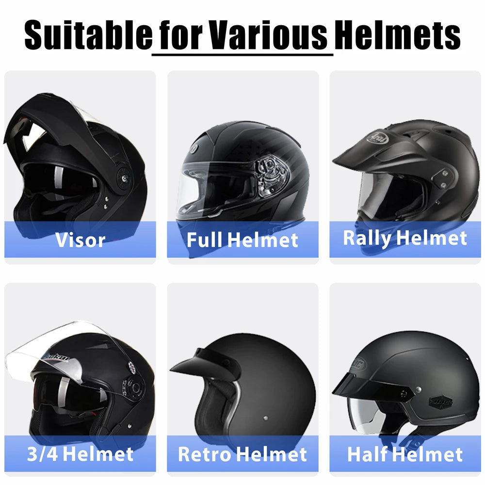 Bluetooth 5.2 Motorcycle Helmet Headset Wireless Handsfree Stereo Music Player Moto Headphone Noise Reduction Earphone With Mic