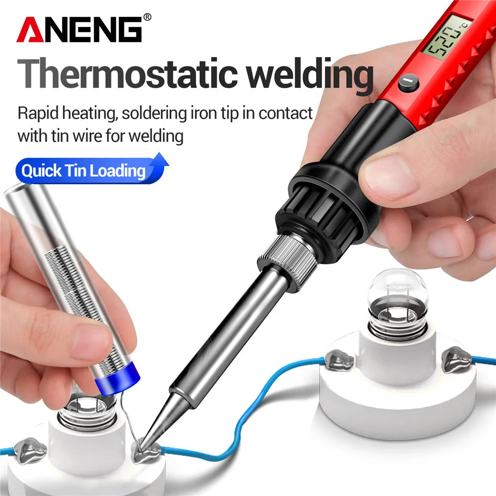 ANENG Electric Soldering Iron SL105 Digital Display Adjustable Temperature SL104 Adjustment Knob Portable Kit Weld Solder Repair