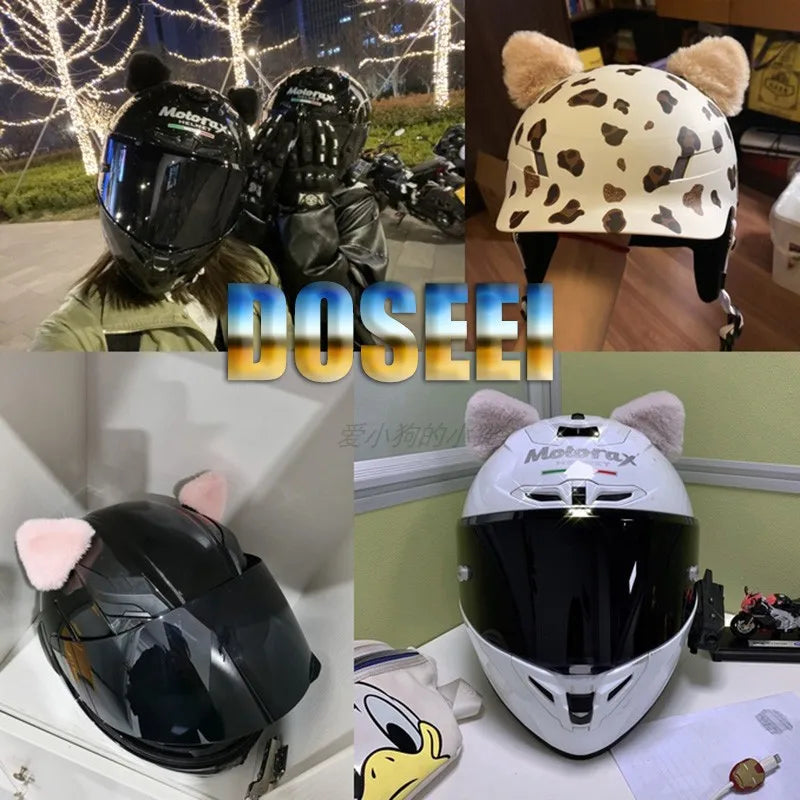Helmet Accessories Cute Cat Ear Motorcycles Electric Bikes Skiing Playful Suitable For Girls And Children Helmets Decoration