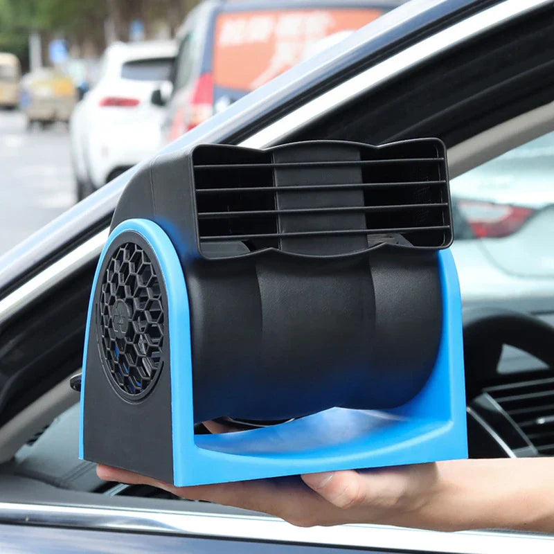 12V Adjustable Car Air Conditioning Fan Dual Speed Silent Cooling Fan Blue-3