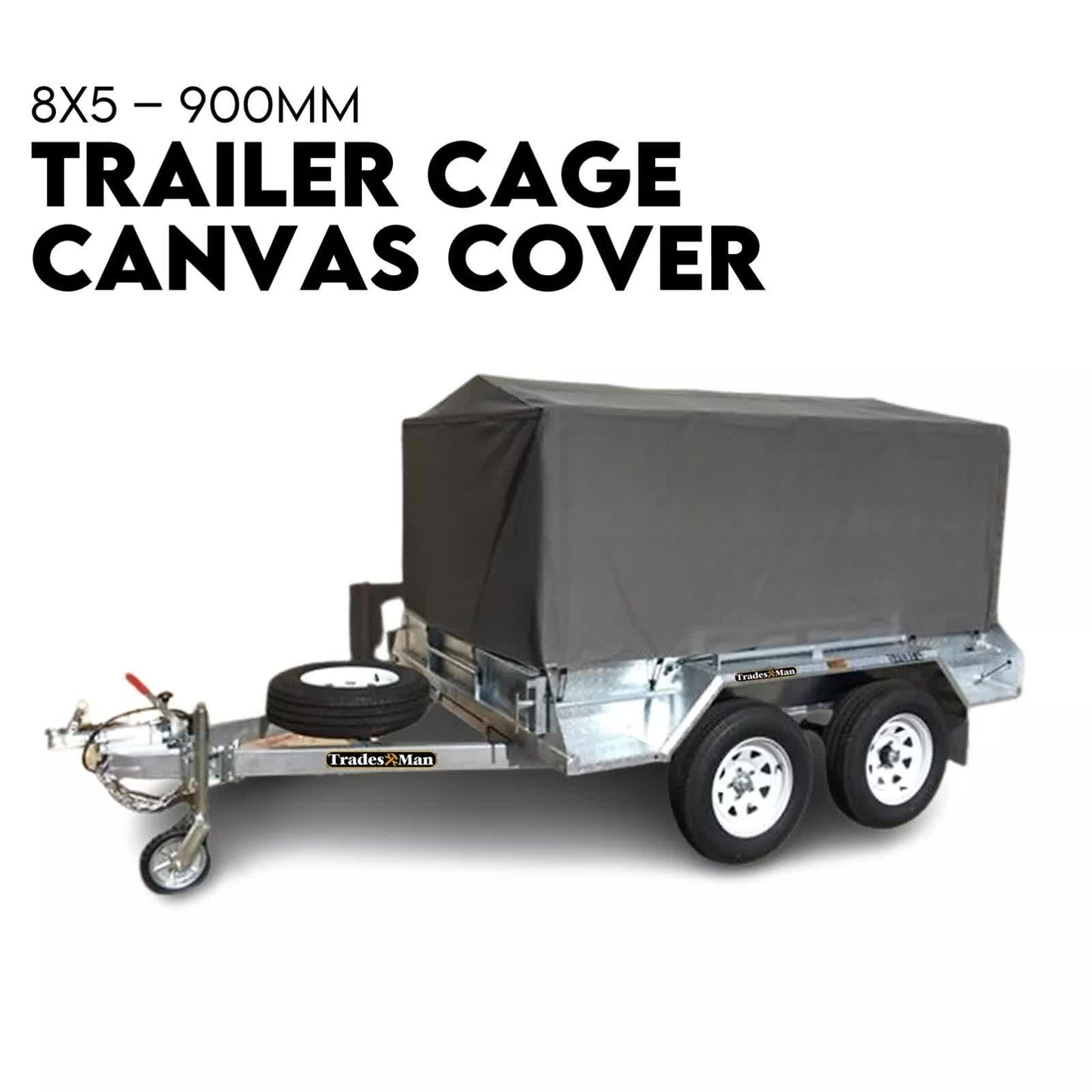 NNEDSZ 8X5 BOX TRAILER CAGE CANVAS COVER (900mm) 3 FOOT Thick Rip Resistant Waterproof-0