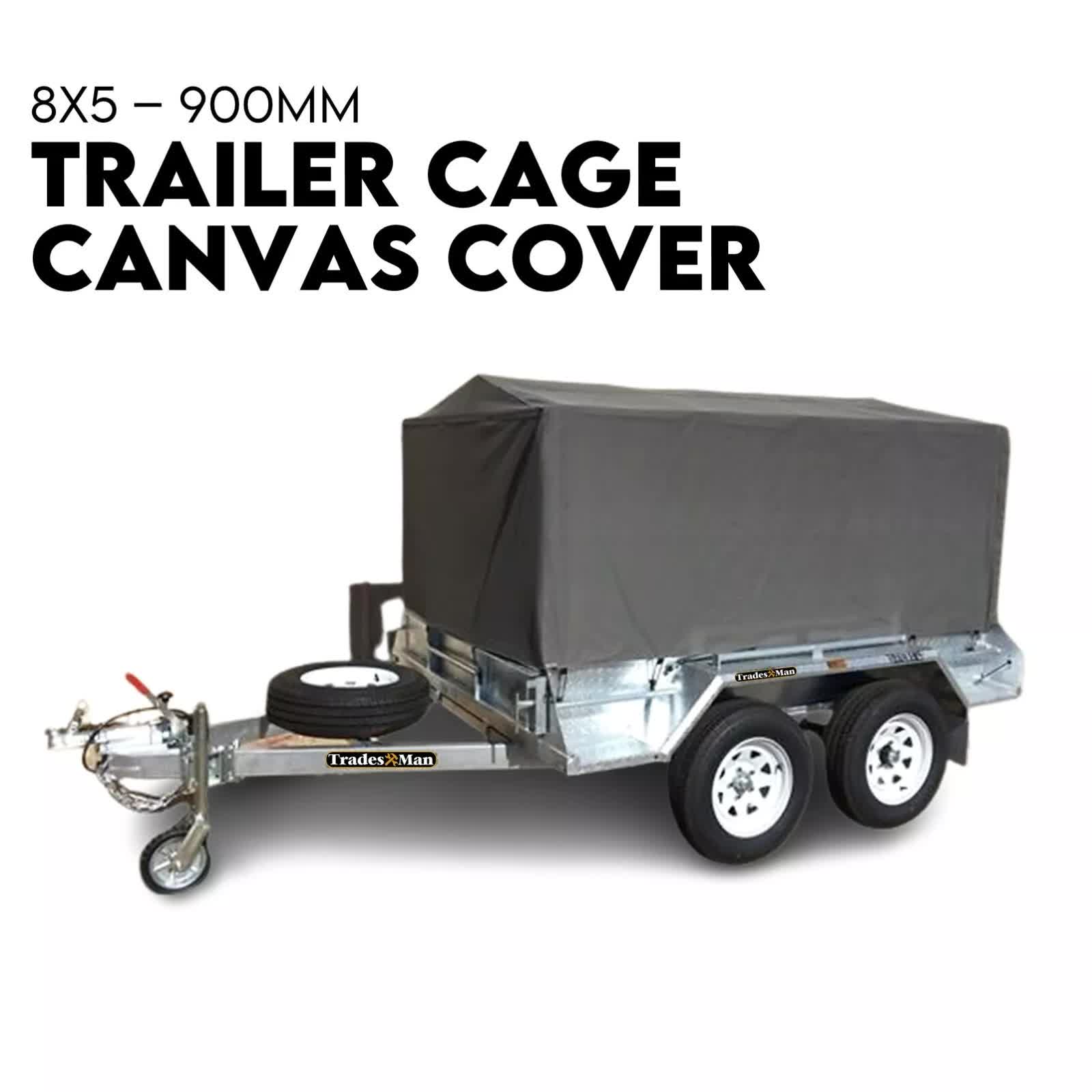 NNEDSZ 8X5 BOX TRAILER CAGE CANVAS COVER (900mm) 3 FOOT Thick Rip Resistant Waterproof-0