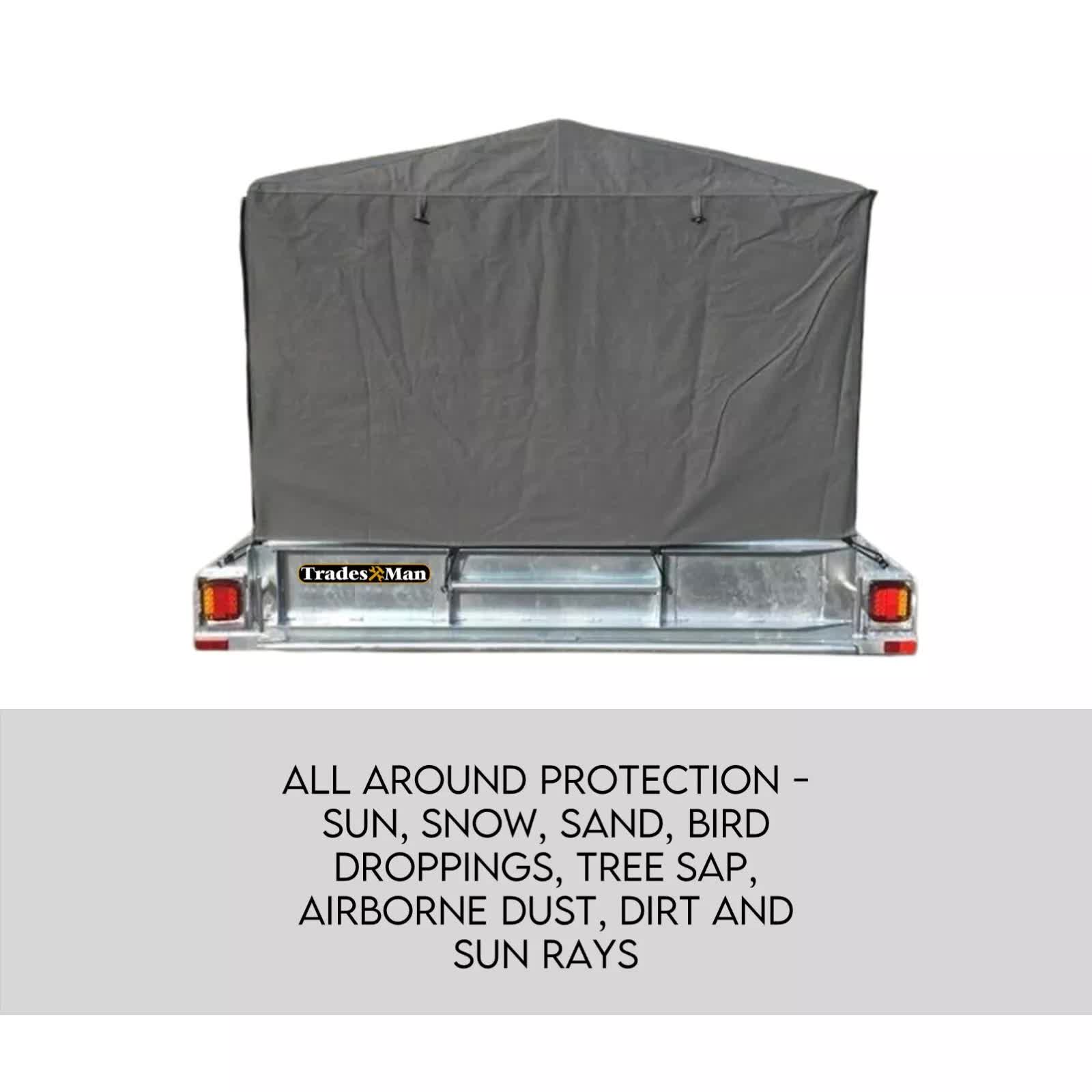 NNEDSZ 8X5 BOX TRAILER CAGE CANVAS COVER (900mm) 3 FOOT Thick Rip Resistant Waterproof-2