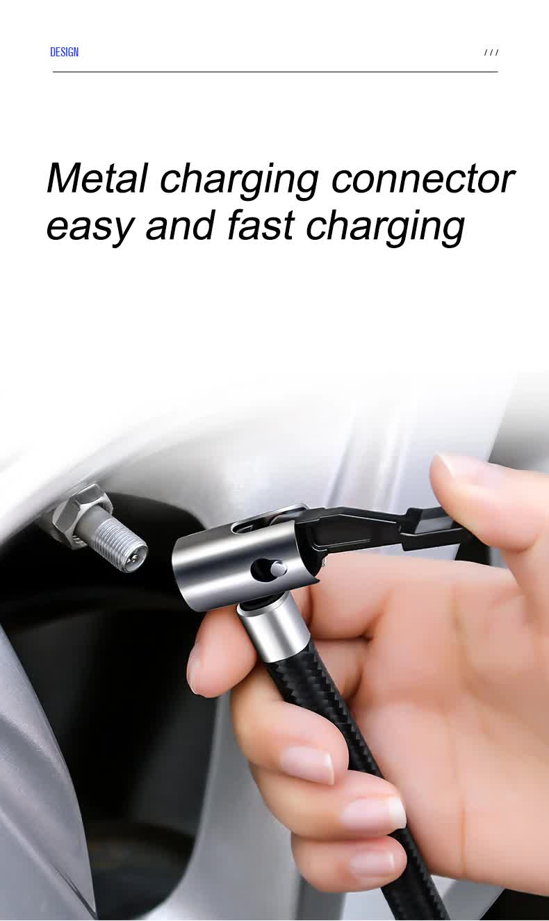 NNEDSZ Portable 12V Tire Inflator with LED Light, 120W Air Compressor for Cars, Motorcycles, Bikes, and Inflatables-1