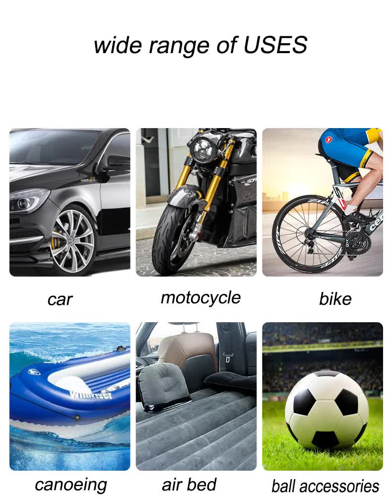 NNEDSZ Portable 12V Tire Inflator with LED Light, 120W Air Compressor for Cars, Motorcycles, Bikes, and Inflatables-3