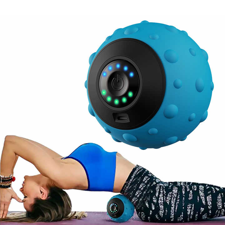 NNEDSZ Blue Vibrating Massage Ball - Deep Tissue Muscle Relaxation & Recovery Tool - Portable Electric Massager with USB Rechargeable Design-1