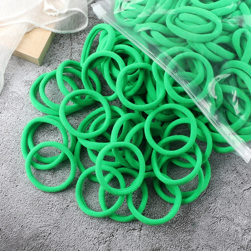 [Hair Bands & Ties] 50pcs/Set Women Basic Hair Bands 4cm Simple Solid Colors Elastic Headband Hair Ropes Ties Hair Accessories Ponytail Holder