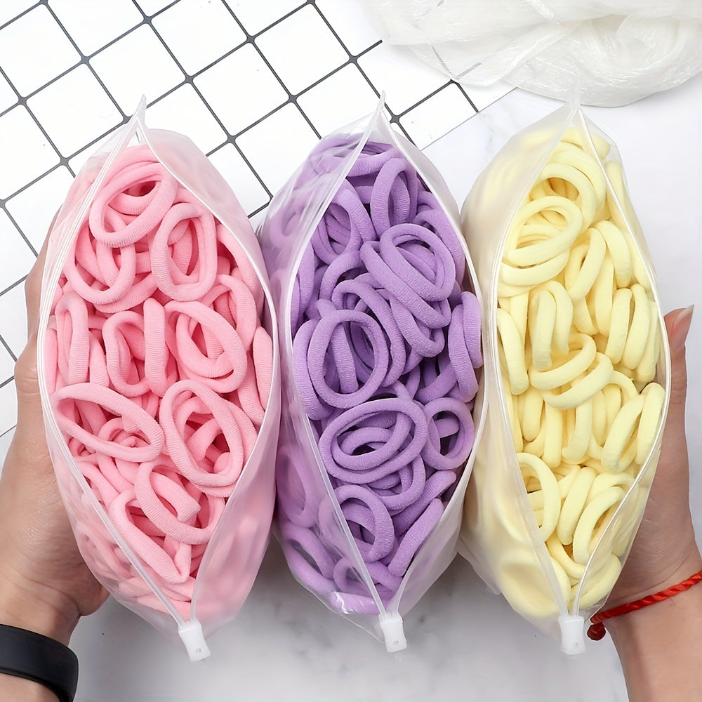 [Hair Bands & Ties] 50pcs/Set Women Basic Hair Bands 4cm Simple Solid Colors Elastic Headband Hair Ropes Ties Hair Accessories Ponytail Holder