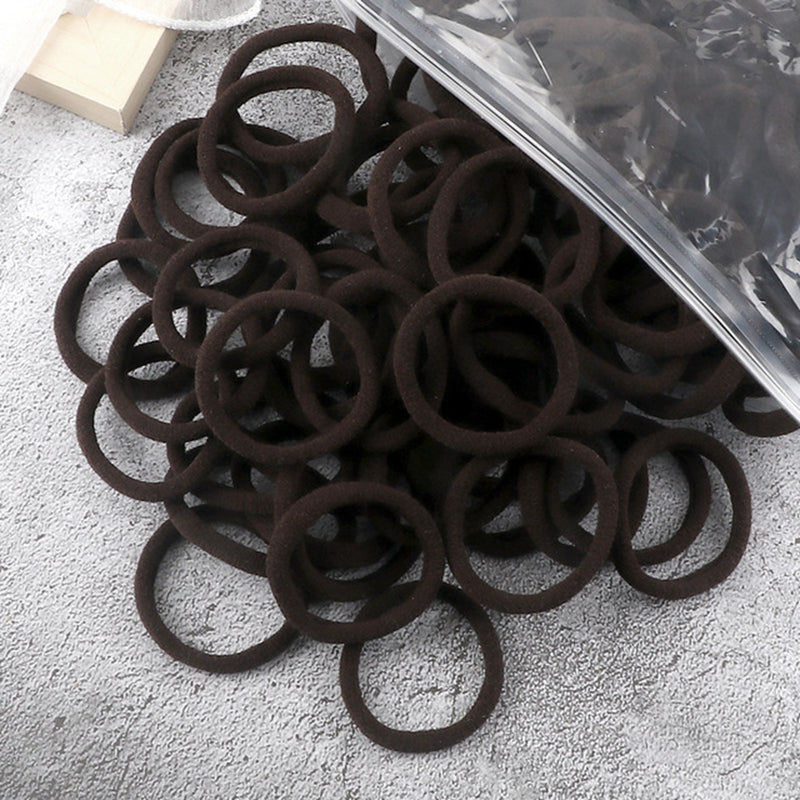 [Hair Bands & Ties] 50pcs/Set Women Basic Hair Bands 4cm Simple Solid Colors Elastic Headband Hair Ropes Ties Hair Accessories Ponytail Holder